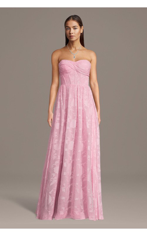 Twist Bodice Burnout A-Line Dress