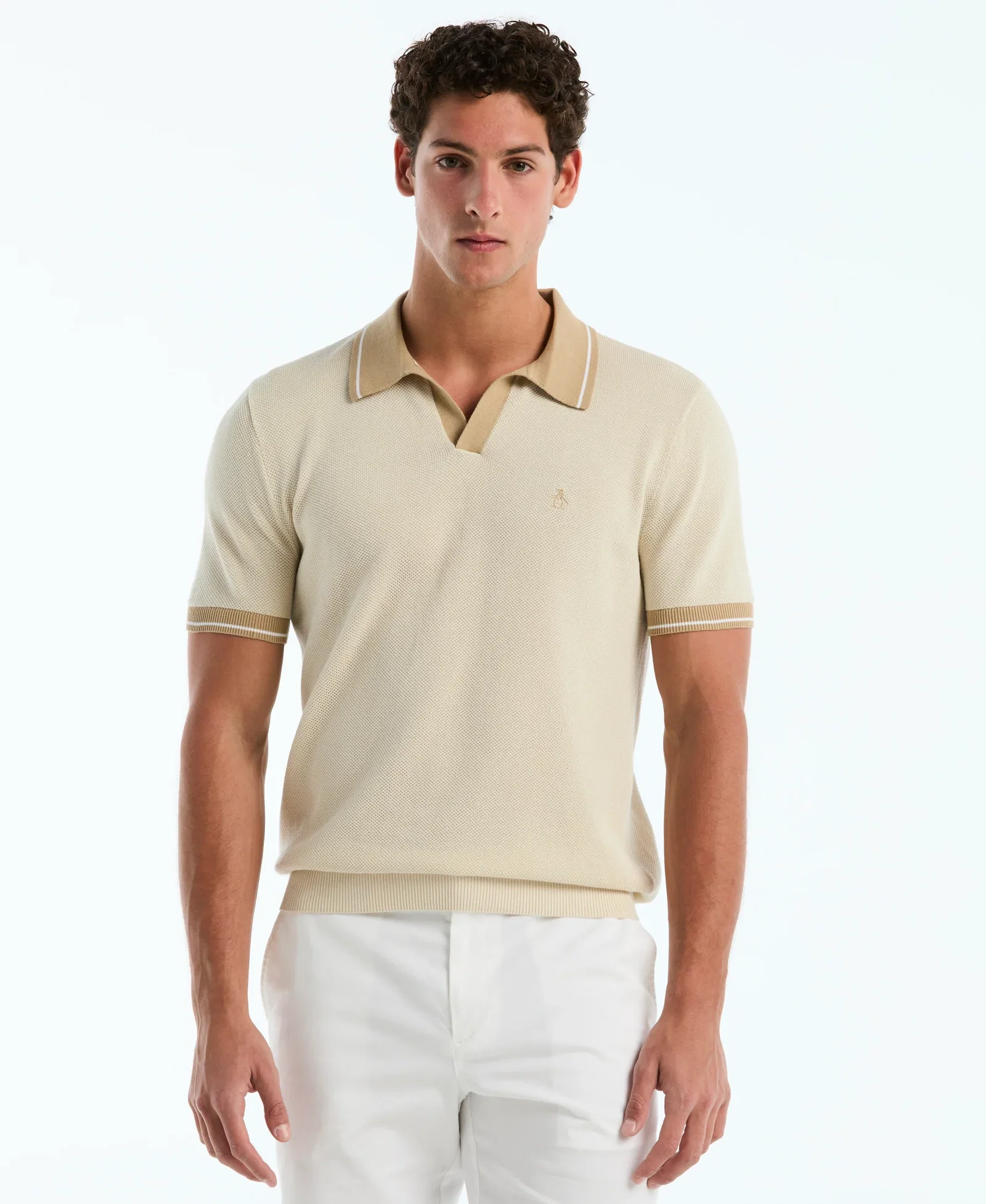 Shop Cotton Honeycomb Sweater Polo Shop Cotton Honeycomb Sweater Polo