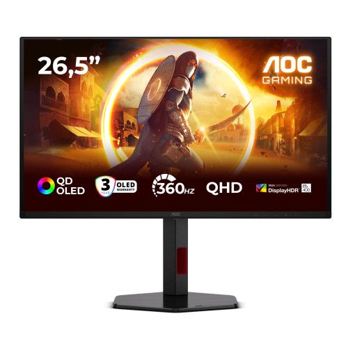 AOC G4 Q27G4SDR 27" QD-OLED Quad HD 360Hz 0.03ms G-Sync Compatible height Adjustable Gaming Monitor