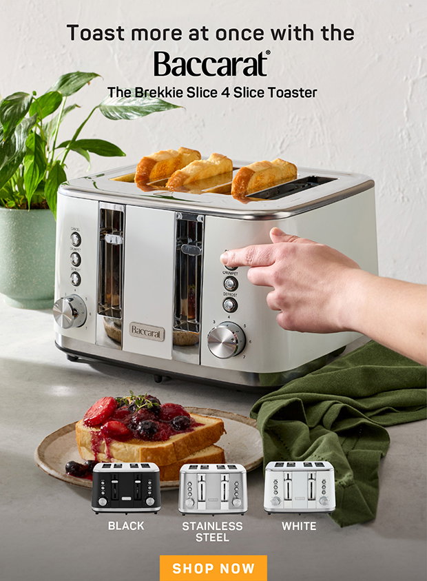 Toast more at once with Baccarat The Brekkie Slice 4 Slice Toaster