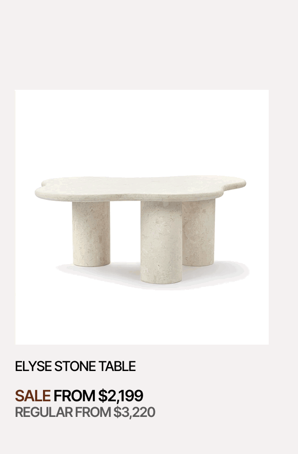 ELYSE STONE TABLE - SALE FROM $2,199 - REGULAR FROM $3,220