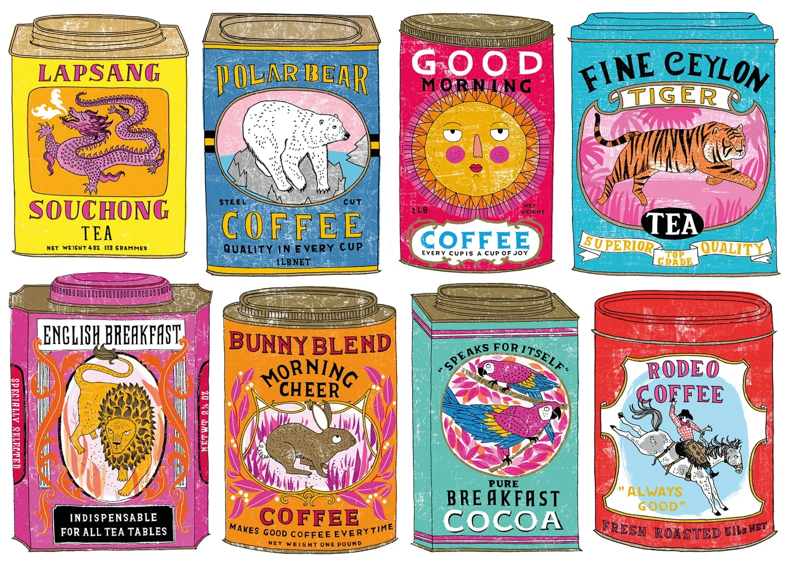 Image of Vintage Tea and Coffee Tins 1000 Piece Jigsaw Puzzle