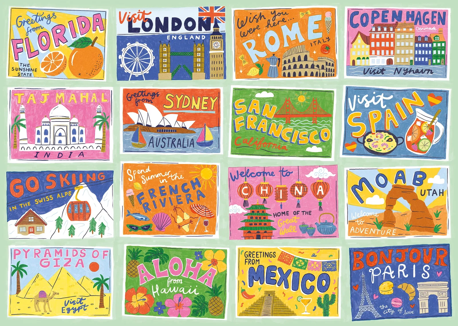 Image of Postcards 1000 Piece Jigsaw Puzzle
