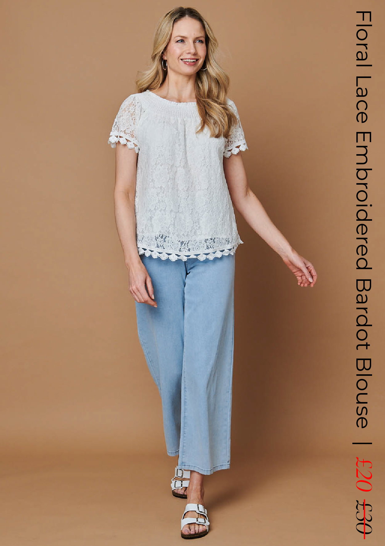 Floral Lace Embroidered Bardot Blouse | Shop Now