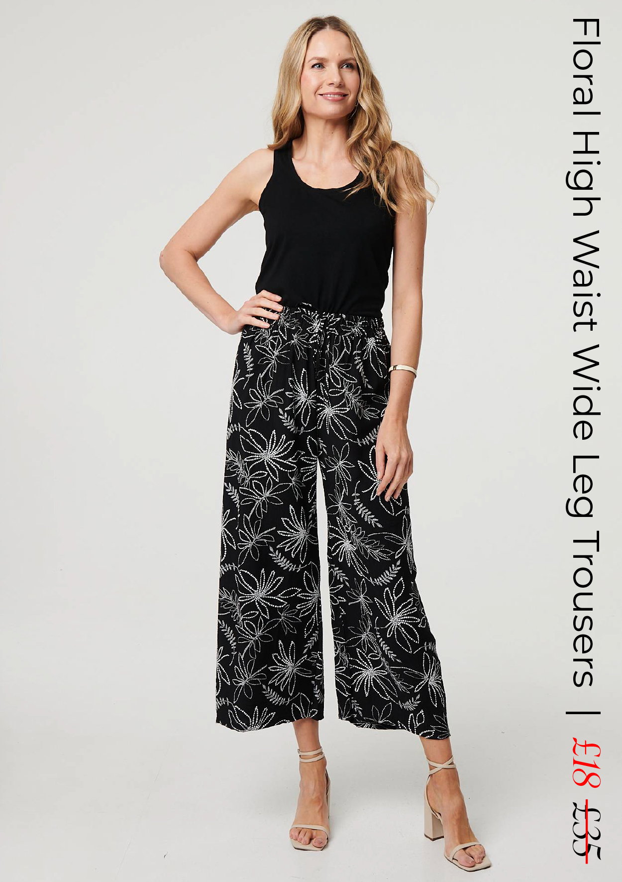 Floral High Waist Wide Leg Trousers | Shop Now