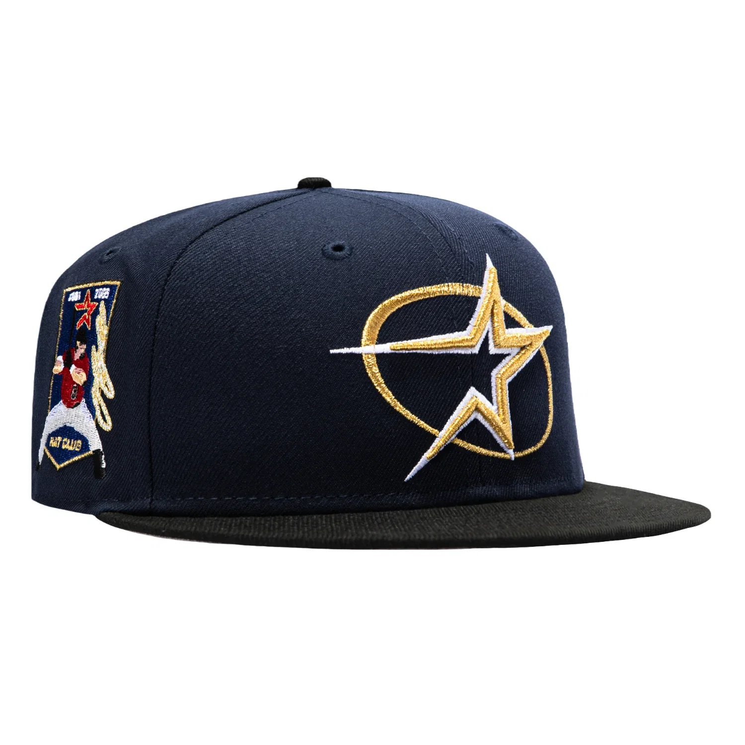 Image of New Era 59Fifty Houston Astros Jeff Bagwell Patch 1997 BP Hat - Navy, Black