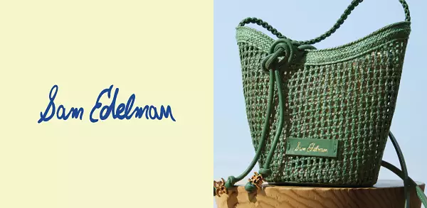 Sam Edelman. A green woven purse.