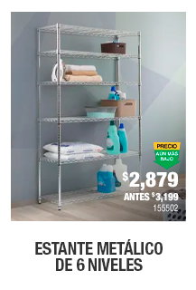 Estante metálico de 6 niveles