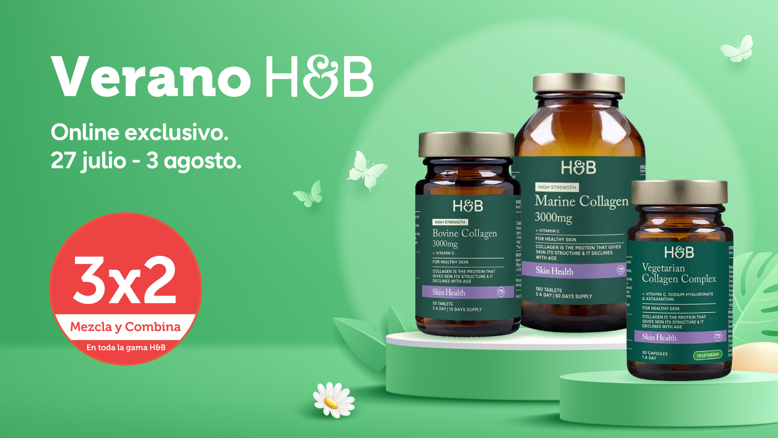 Verano H&B: colágeno en 3x2 Mezcla y Combina, del 27 de julio al 3 de agosto