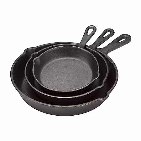 Image of Cooks 3-pc. Cast Iron Fry Pan Set