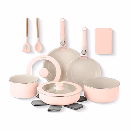 Image of Gotham Steel Ceramic 18-pc. Non-Stick Cookware Set with Detachable Handles