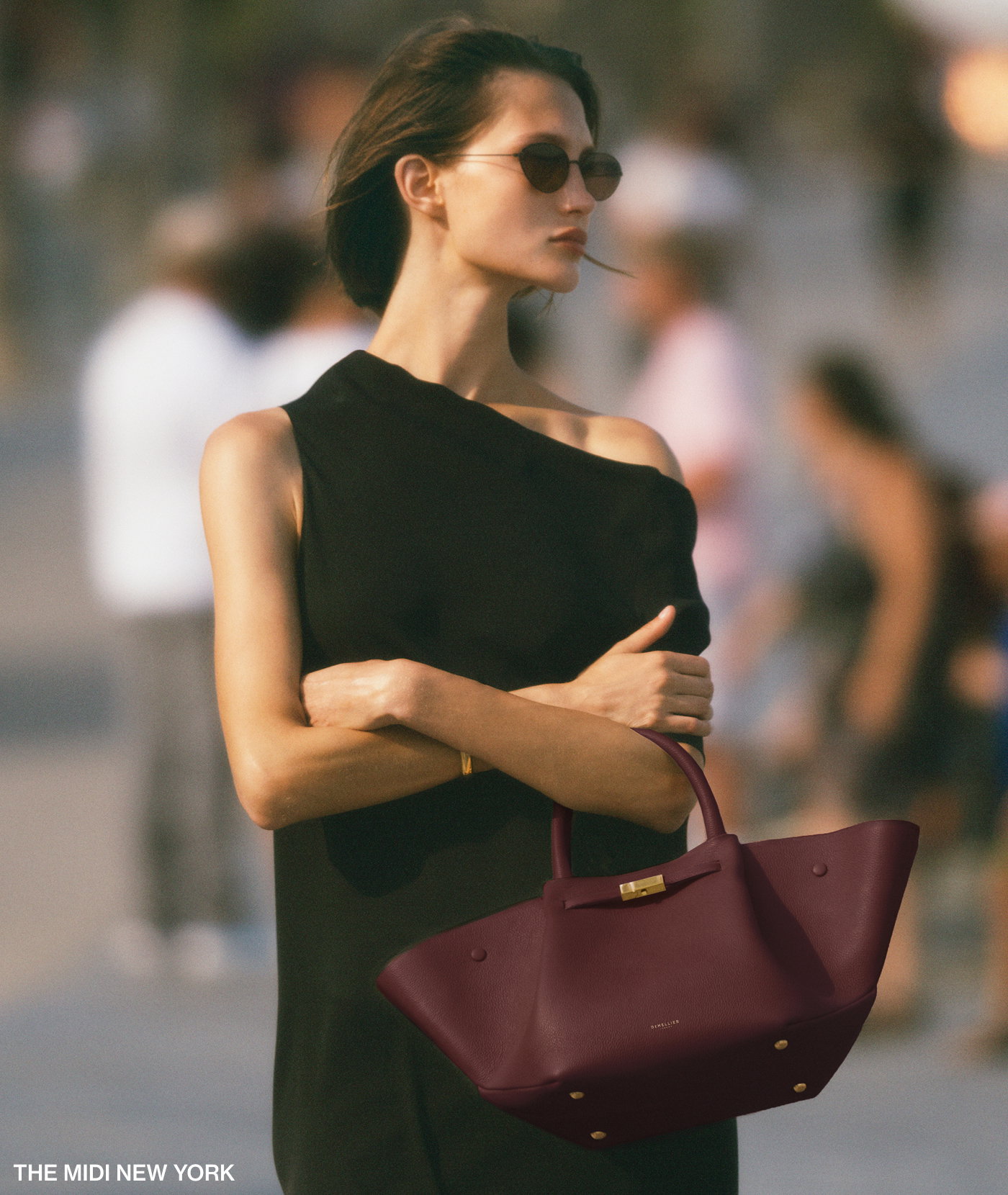 the midi new york in burgundy small grain