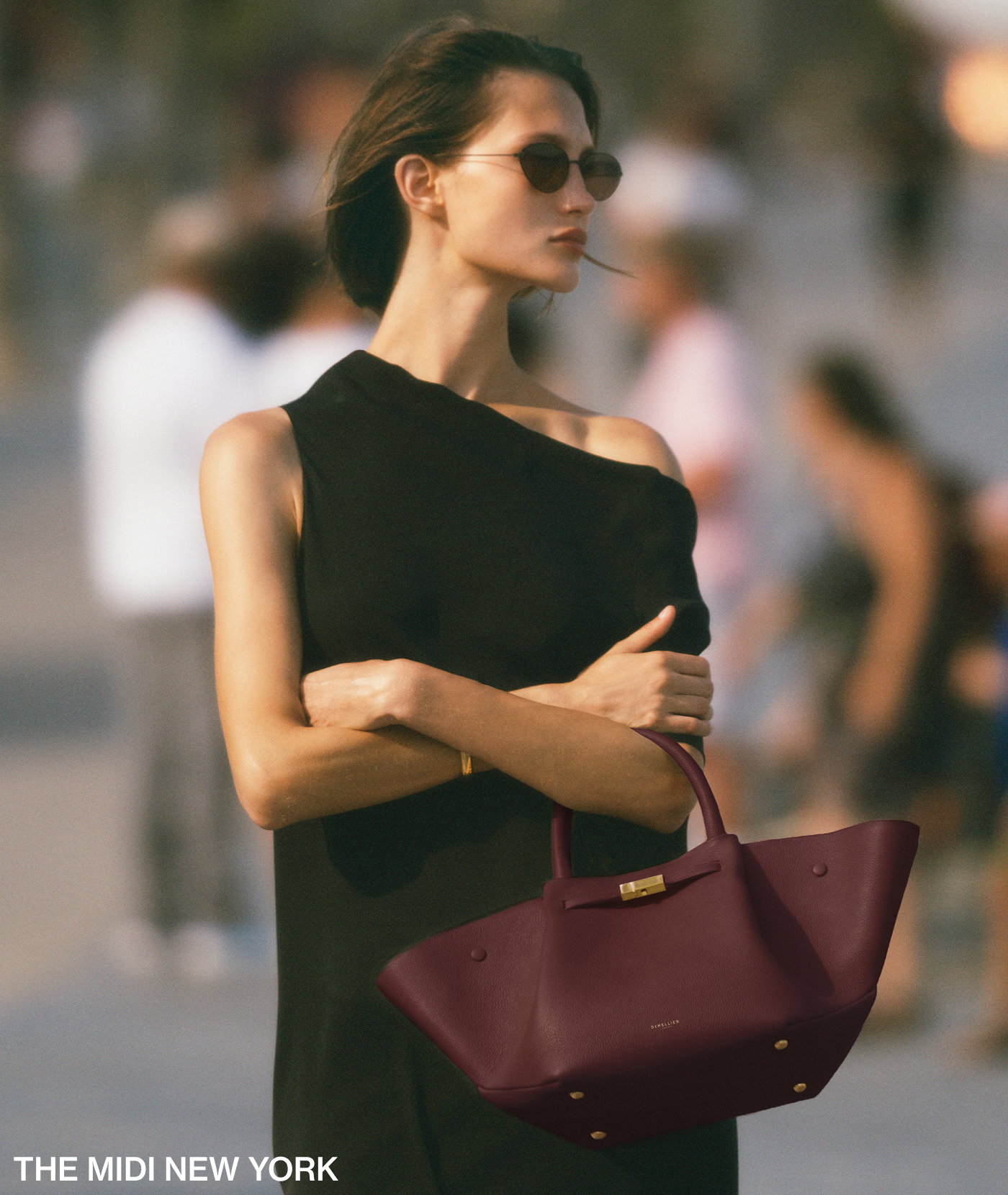 the midi new york in burgundy small grain
