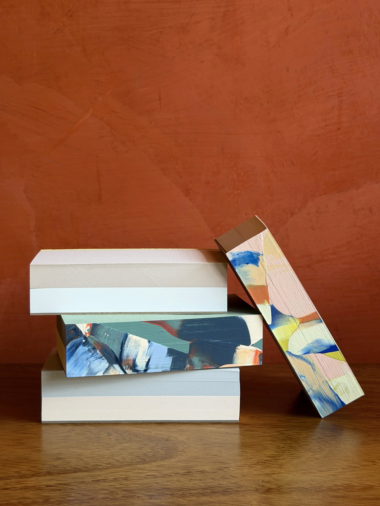 Mini pads, set of two, hand-painted edges