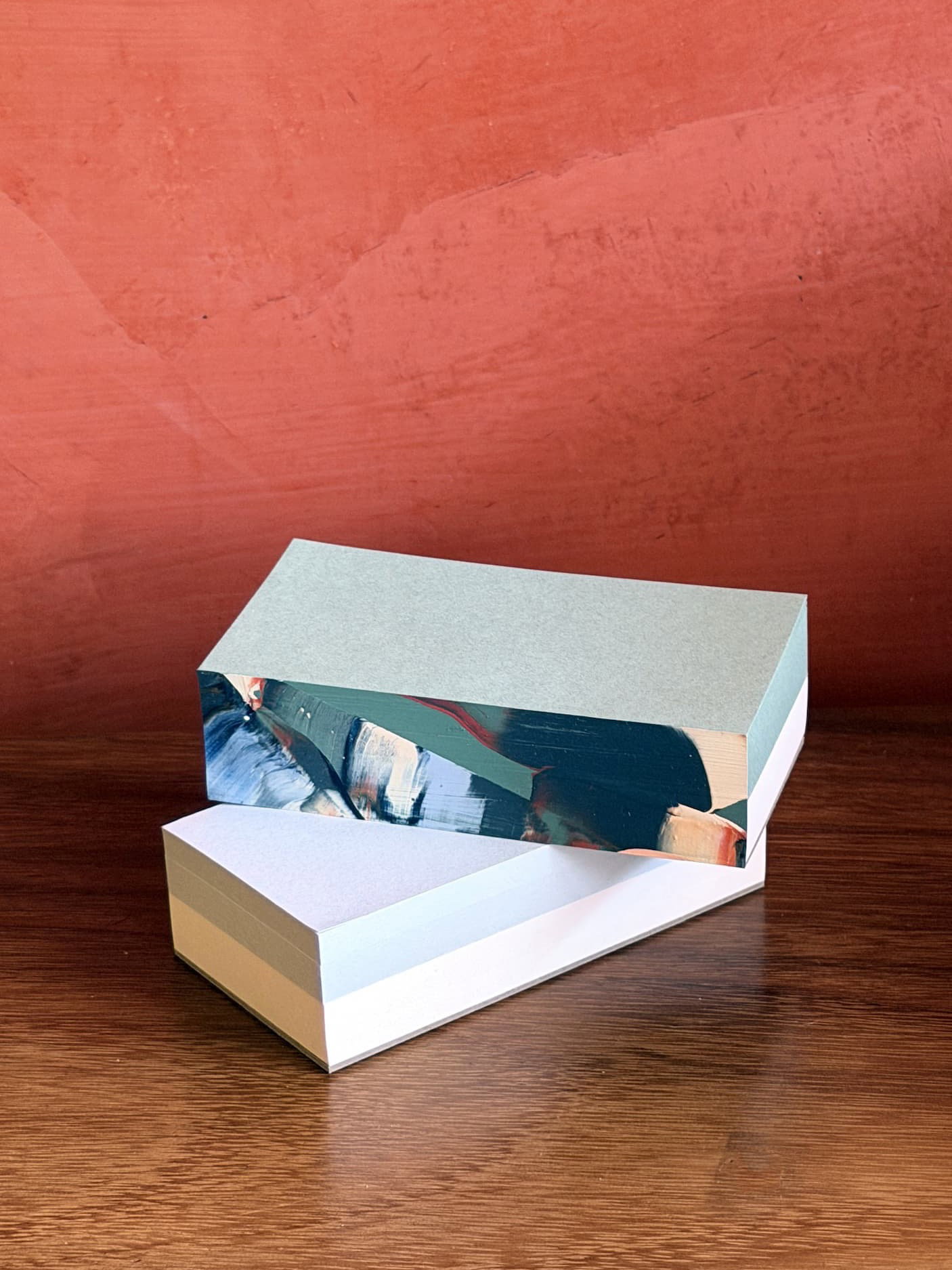 Mini pads, set of two, hand-painted edges, Nautilus