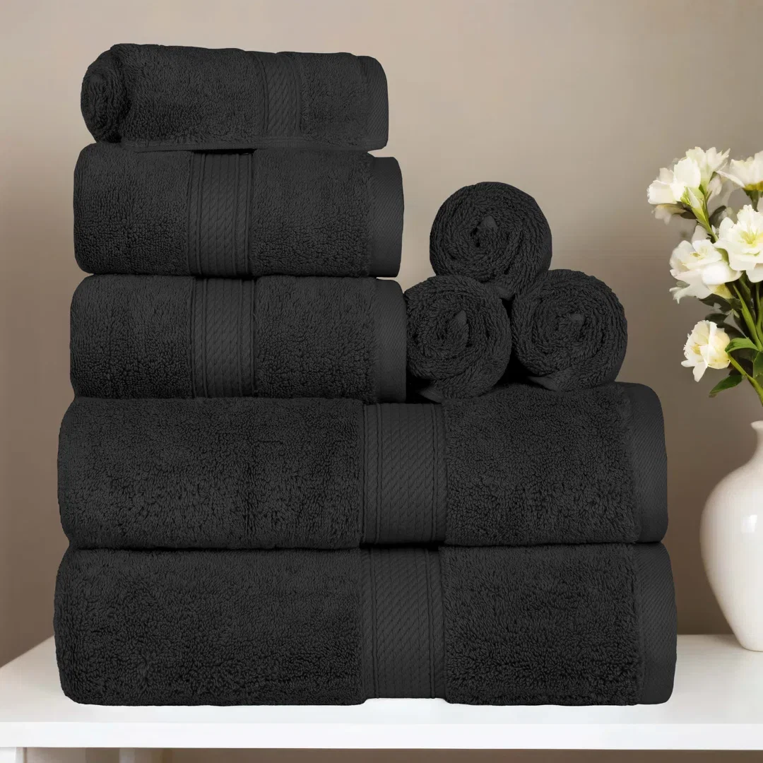 Renata 8 Piece 800 GSM Certified Egyptian Cotton Towel Set 