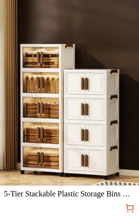 5-Tier Stackable Plastic Storage...