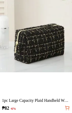 1pc Large Capacity Plaid Handheld...