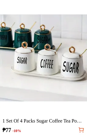 1 Set Of 4 Packs Sugar Coffee Tea...