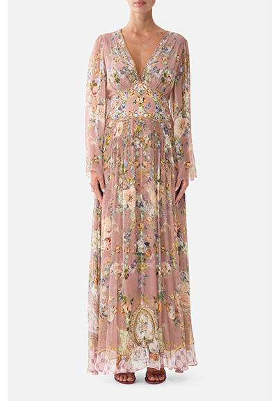 FLARED SLEEVE DRESS | CHAMBER OF BLOOMS