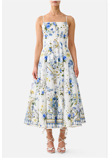 CORSET DRESS WITH LONG FLARED SKIRT | DANDELION SKIES