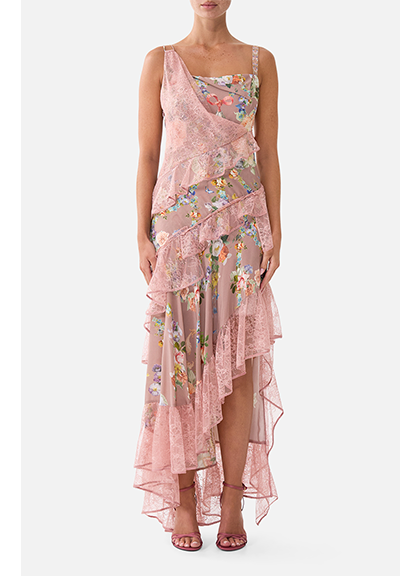 ASYMMETRIC MULTI FRILL DRESS | CHAMBER OF BLOOMS