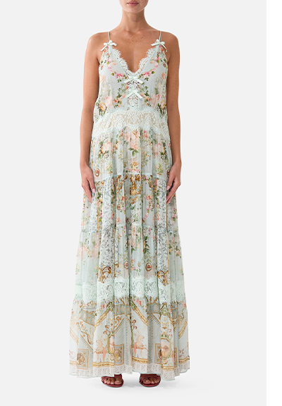 TRAPEZE TIERED DRESS WITH LINING | WILDFLOWER WUNDERLAND
