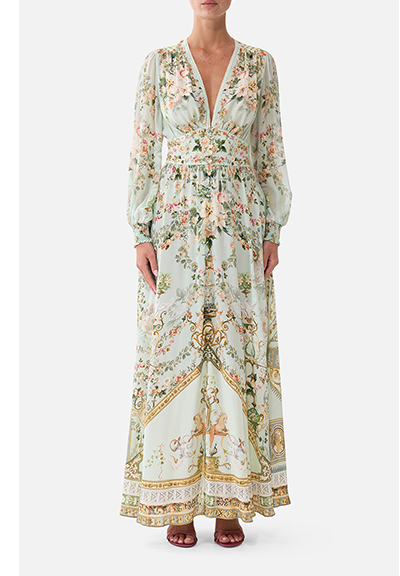 BUTTON DRESS WITH SHAPED WAISTBAND | WILDFLOWER WUNDERLAND