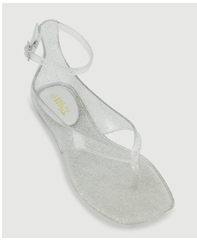 Shop Jelly Buckle Strap Open Toe Thong Sandals