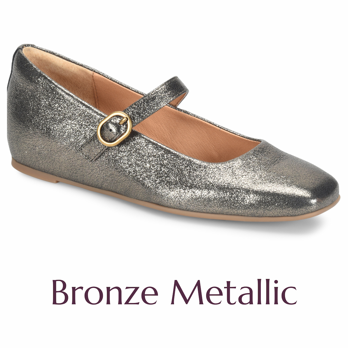 Söfft Palma mary jane flat in bronze metallic