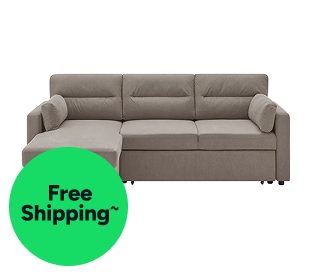 Shangri-La Carter 4 Seater Queen Sofa Bed with Reversible Chaise (Taupe Grey) Product Image