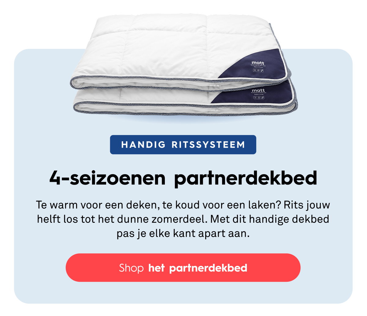 4-seizoenen partnerdekbed