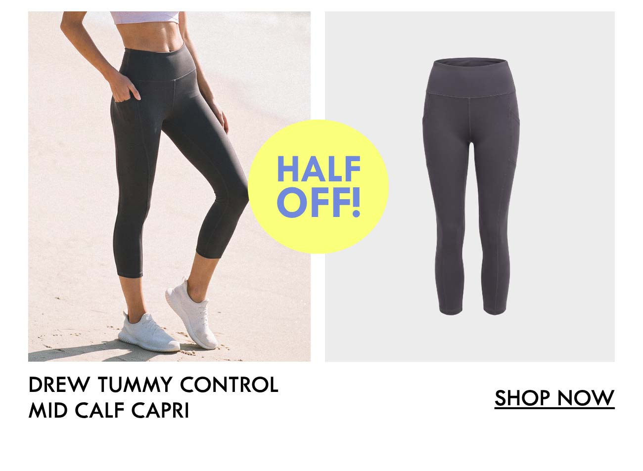 Drew Side Pocket Tummy Control Mid Calf Capri