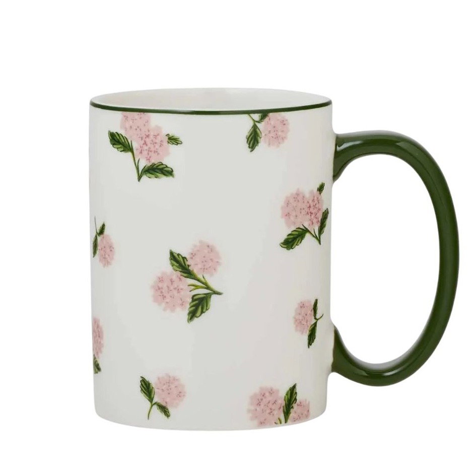 Pink Hydrangea Porcelain Mug