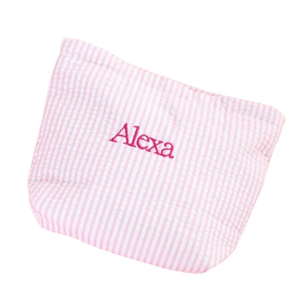 Peony Pink Stripe Pouch