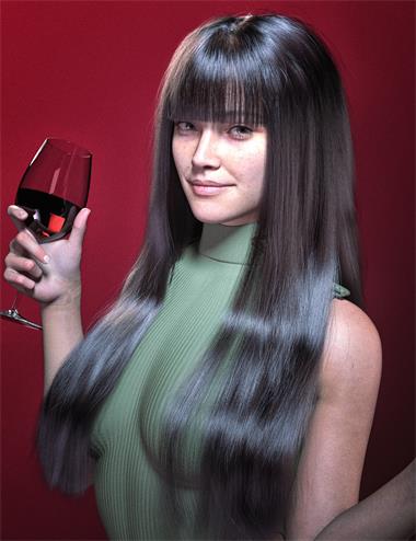 dForce FE Straight Bangs Long Strand-Based Hair for Genesis 9, 8 and 8.1