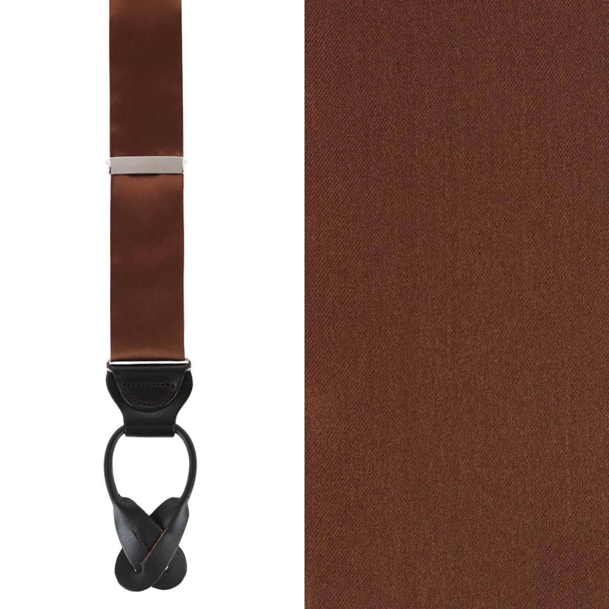 Image of Dutton Solid Color Silk Button End Braces