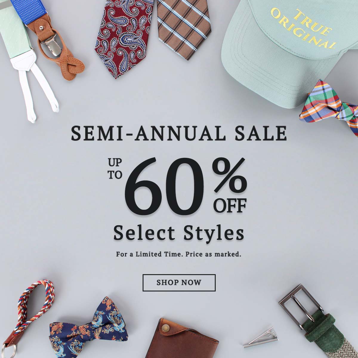 Semi annual sale 60% off select styles 