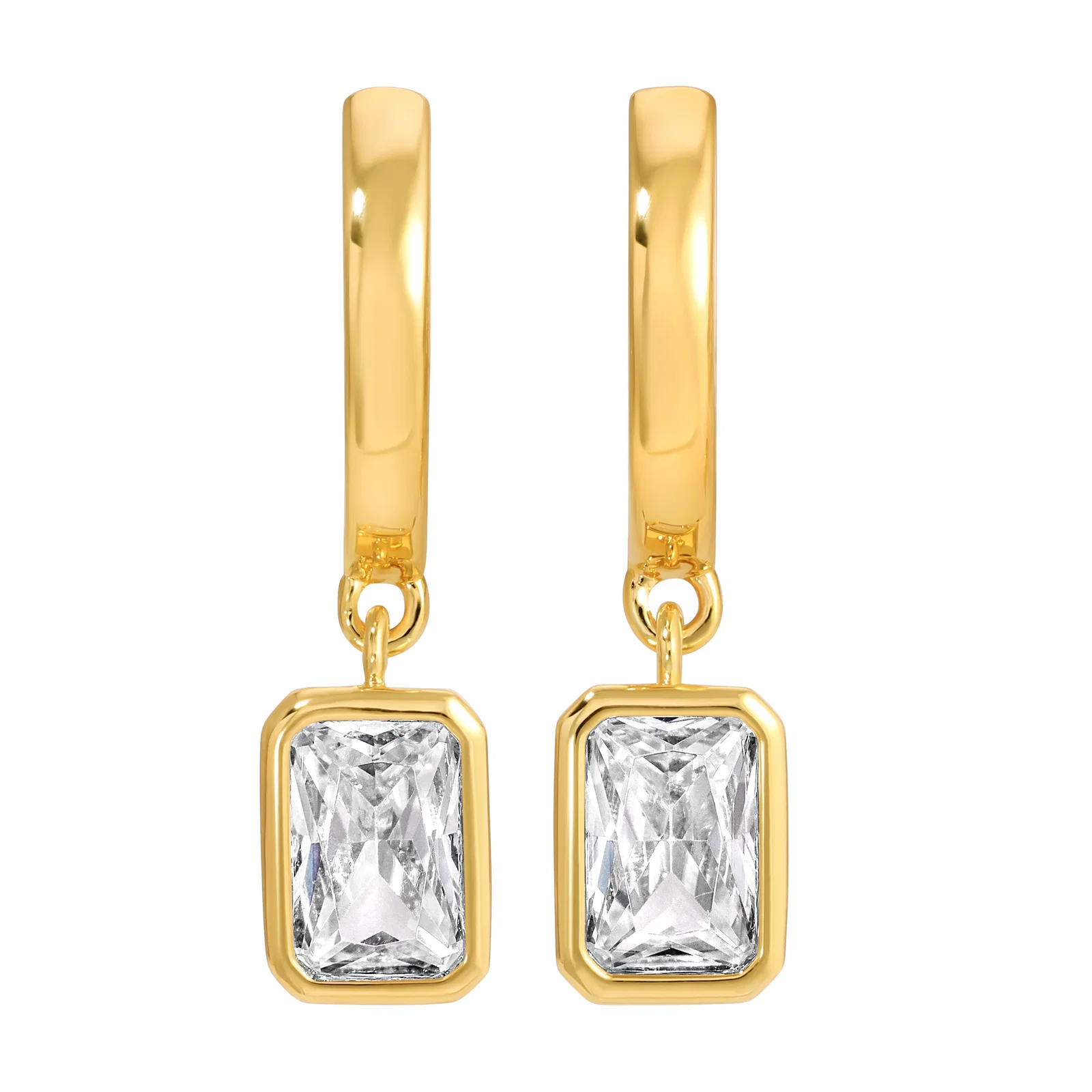 Image of The Emerald Bezel Hoops