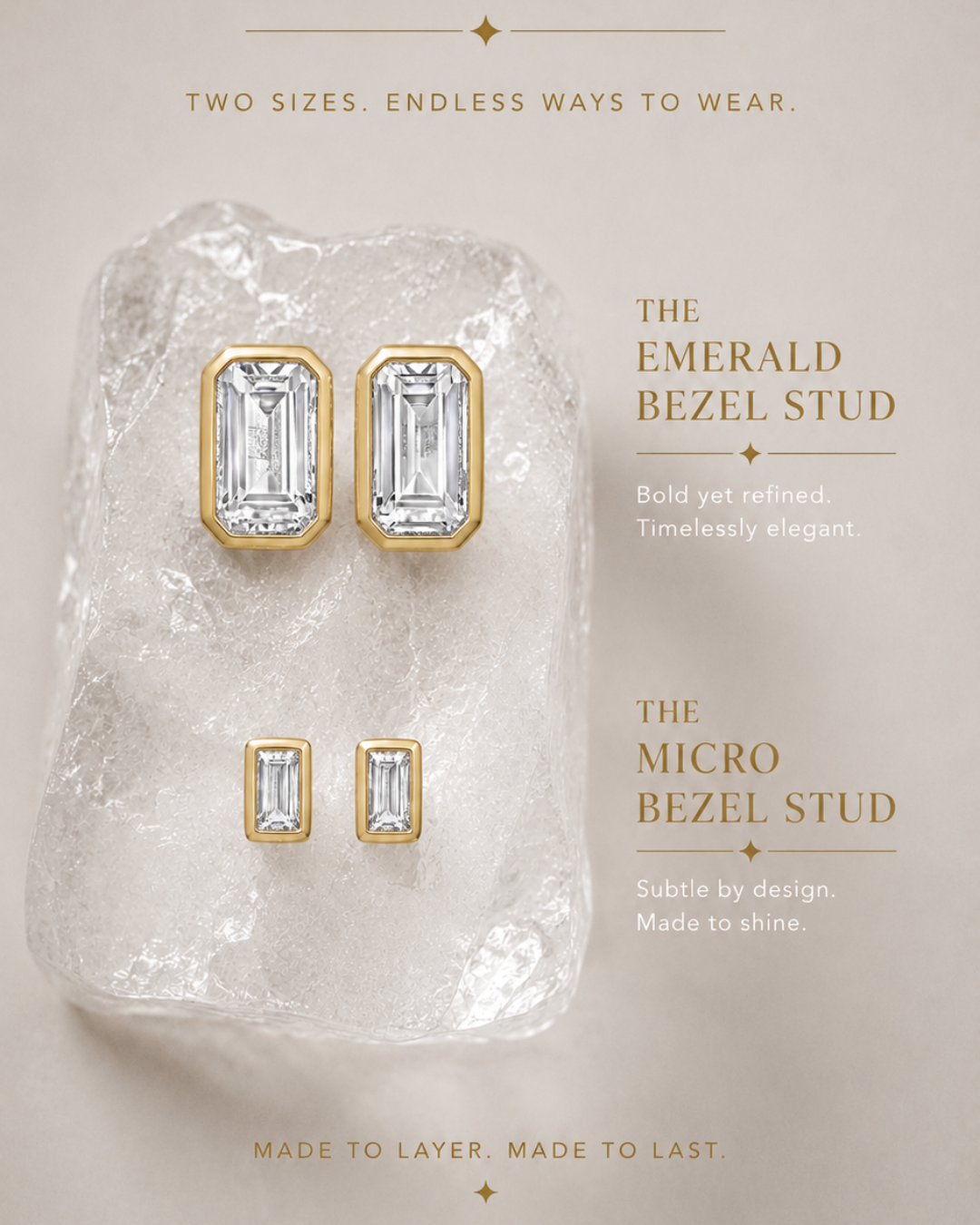stud earrings emerald cut