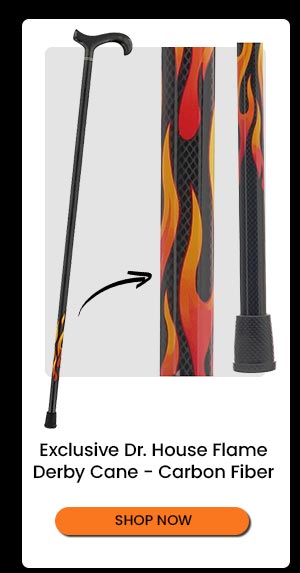 Exclusive Dr. House Flame Derby Cane - Carbon Fiber