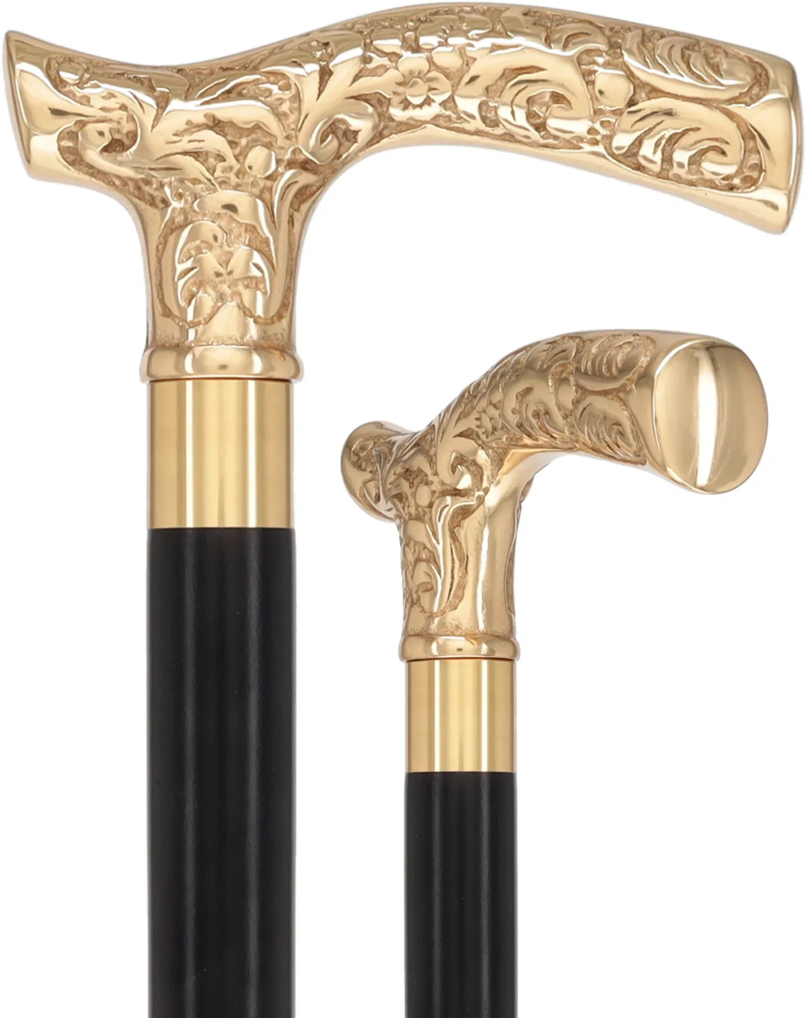 Image of Brass Fritz Handle Walking Cane with Custom Shaft & Collar