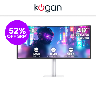Kogan Infinity 40" Curved Ultrawide WUHD 5K2K 180Hz USB-C 90W PD Gaming Monitor (5120 x 2160) Product Image