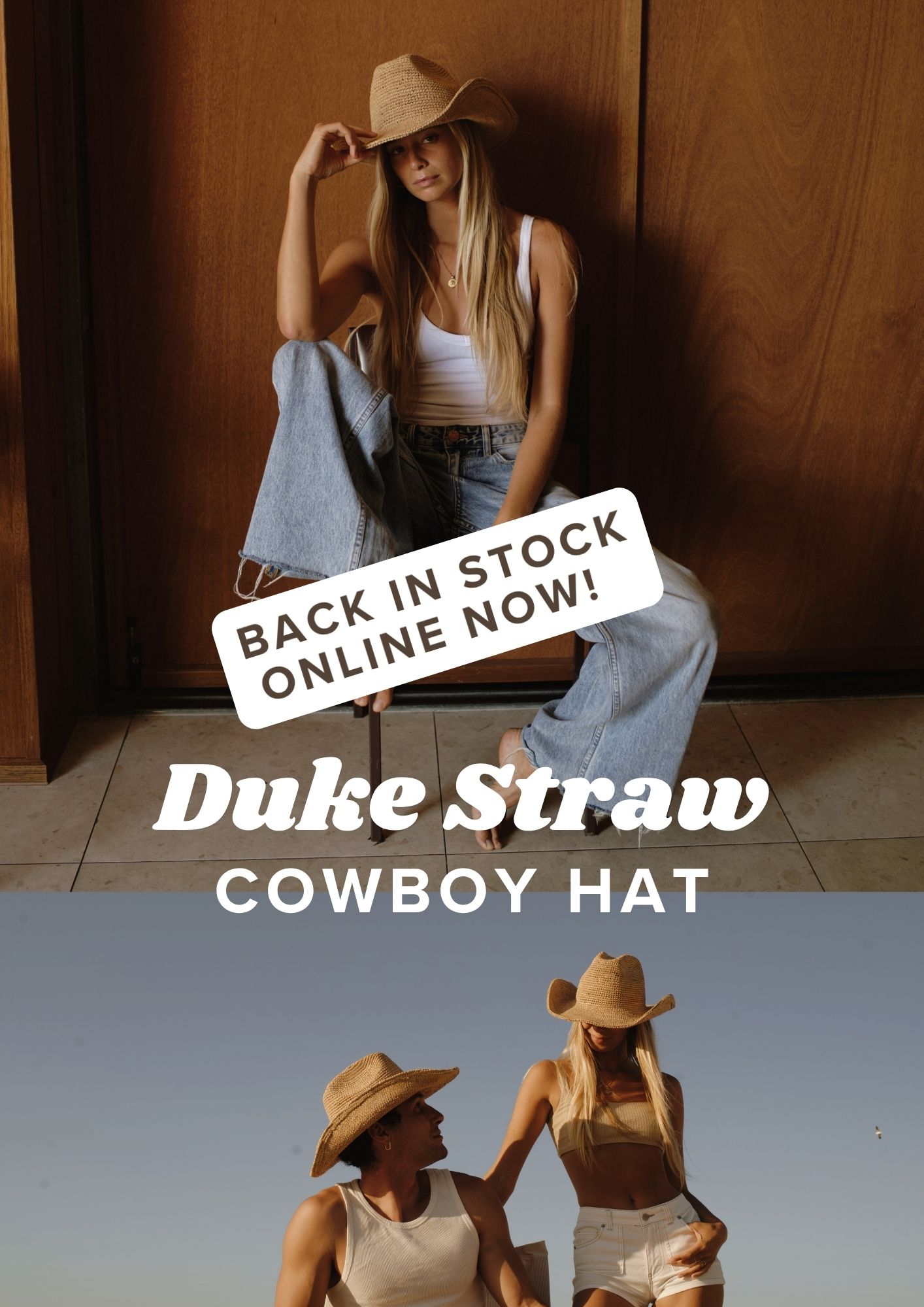 Duke Straw Cowboy Hat Back in stock