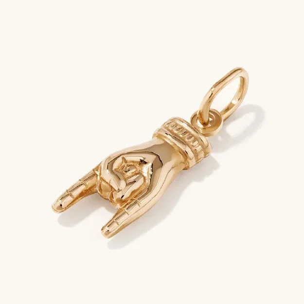 Horned Hand Pendant in 9kt Bonded Gold Silver Filled