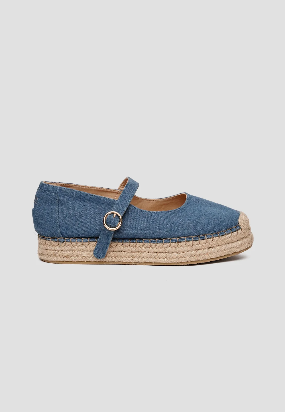 Platform Raw Mary Jane Denim Water