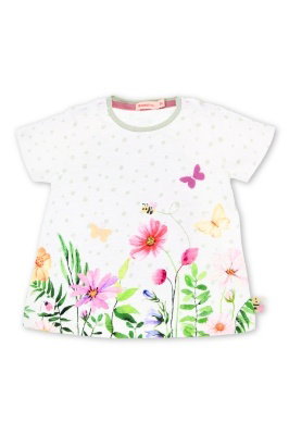 Trachtenshirt Baby/Kind - BLUMENWIESE - weiß/geblümt
