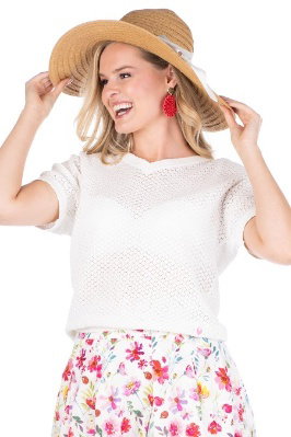 Damen Strickshirt - ZABRINA - offwhite