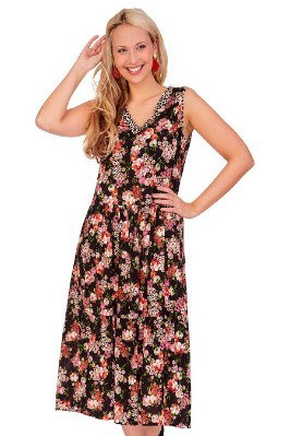Sommerkleid - MORENA - schwarz/geblümt