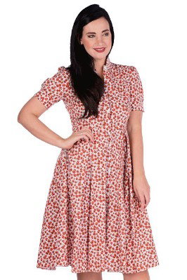 Sommerkleid - EVELYN - creme/mohn